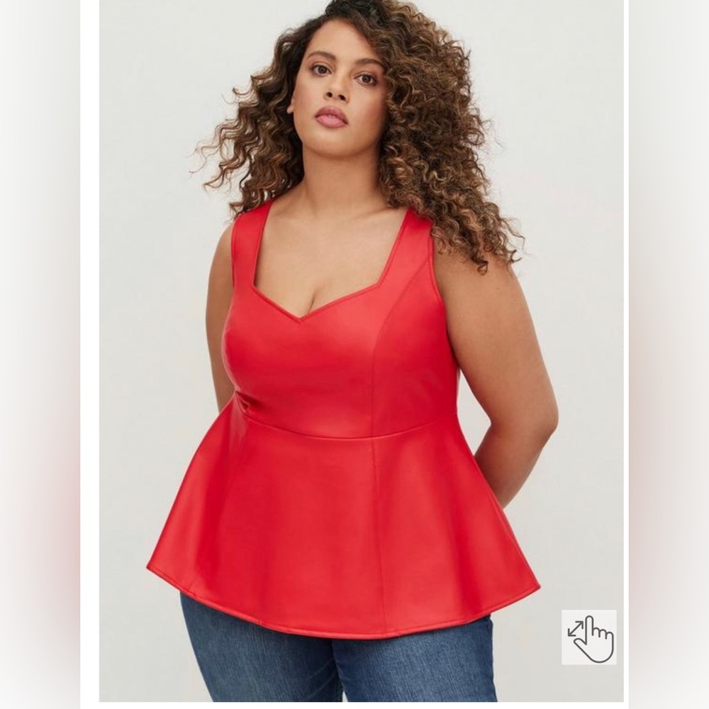 Torrid faux leather peplum top 5x. New with tags!